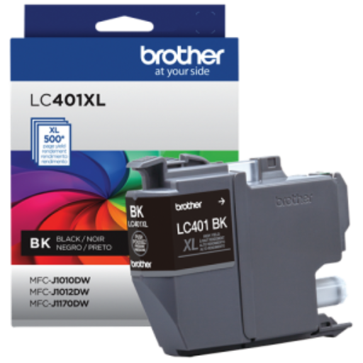 Cartouche d'encre noire Brother Genuine LC401XLBKS, haut rendement