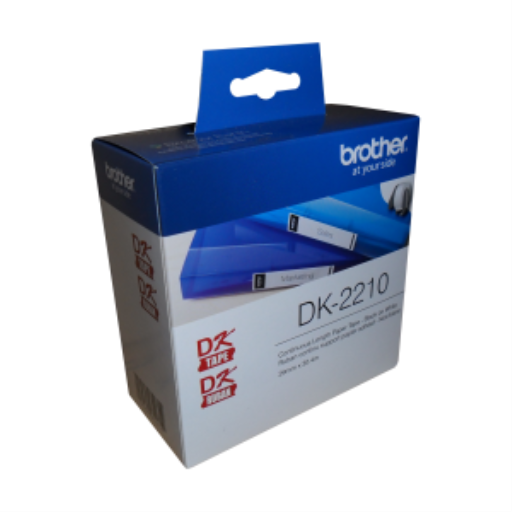 Ruban papier continu noir/blanc Brother DK-2210 - 1,1" x 100' (29 mm x 30,4 m)