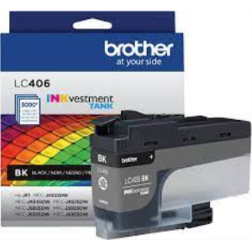 Cartouche d'encre noire Brother Genuine LC406BKS INKvestment Tank, capacité standard