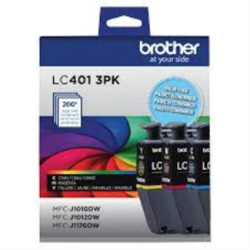 Pack de 3 cartouches d'encre couleur Brother d'origine LC4013PKS, rendement standard