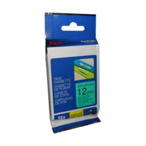 Ruban laminé Brother authentique TZe731 noir sur vert pour étiqueteuses P-touch, 12 mm de large x 8 m de long