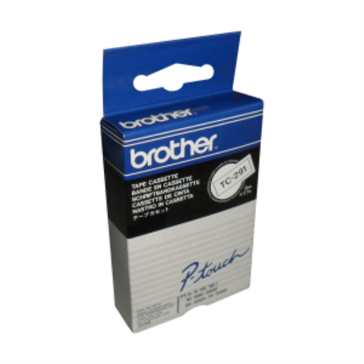 Ruban Brother TC291 Noir sur Blanc 9 mm pour P-touch, 7,7 m