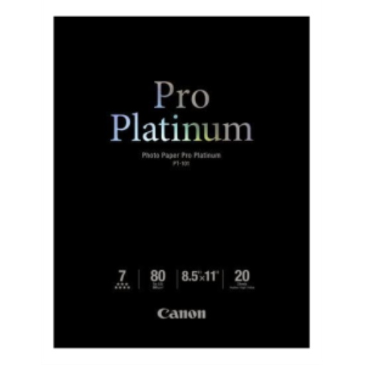 PT-101 Papier photo 8,5" x 11" Pro Platine (20 feuilles/paquet)