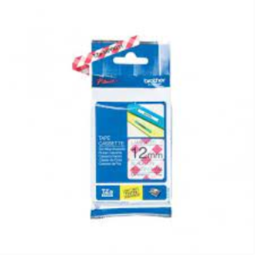 Brother Ruban TZEMPRG31 noir sur motif vichy rouge pour étiqueteuses P-touch, 12 mm de large x 4 m de long