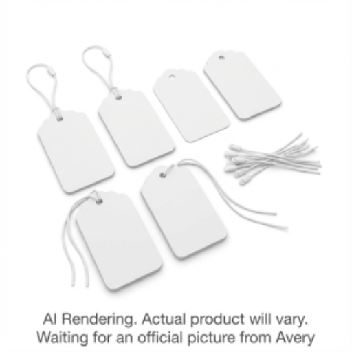 Avery Laser/Inkjet White Printable Tags with Strings, 2" x 1¼", 10 sheets/envelope, 180 tags/envelope