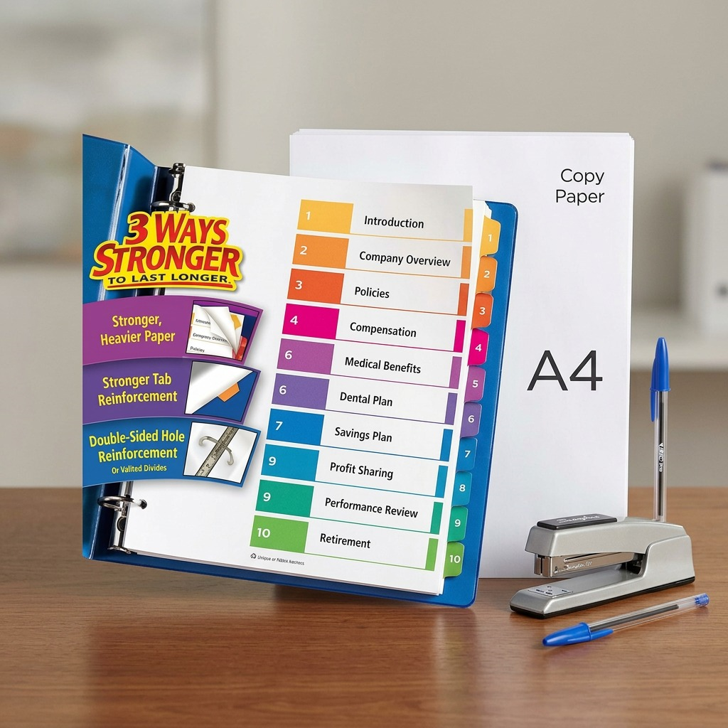 Avery Ready Index Table of Contents Dividers, 10 Tab, 1 Set
