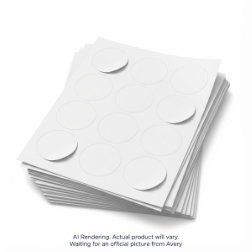 Avery Laser/Inkjet Matte White Labels, 2" Diameter, Permanent, 10 sheets/envelope, 120 labels/envelope