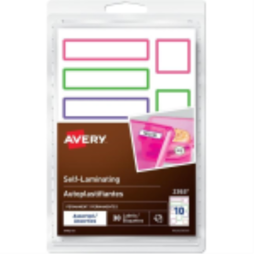 Avery Self-Laminating Labels Handwrite, Assorted Sizes, Assorted Colours, Permanent