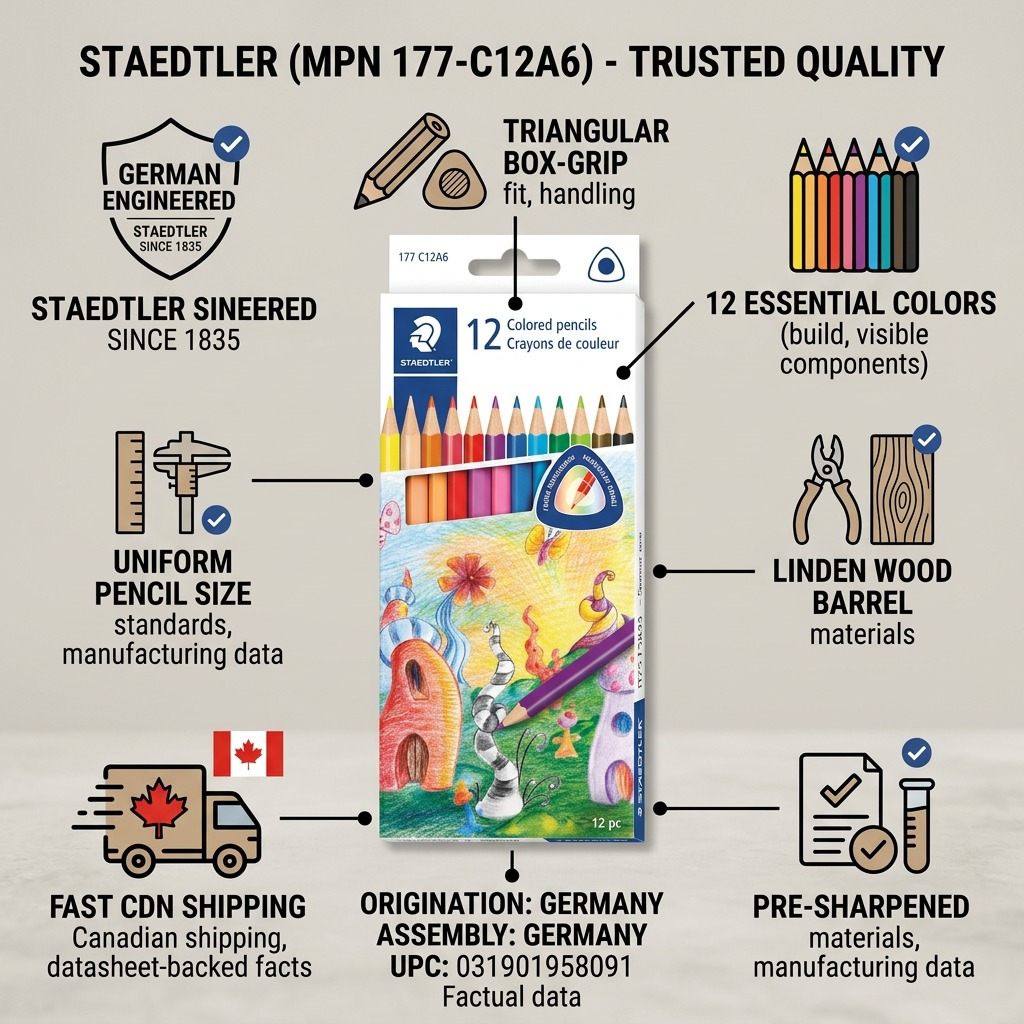 Staedtler Color Pencil, Triangular 12-Pack