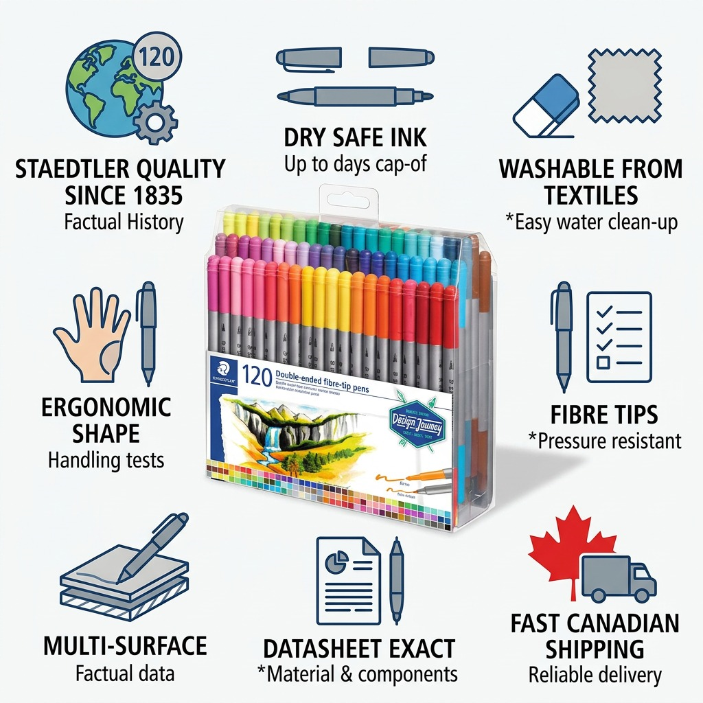Staedtler Double-ended Fibre-tip Pens 120-Pack