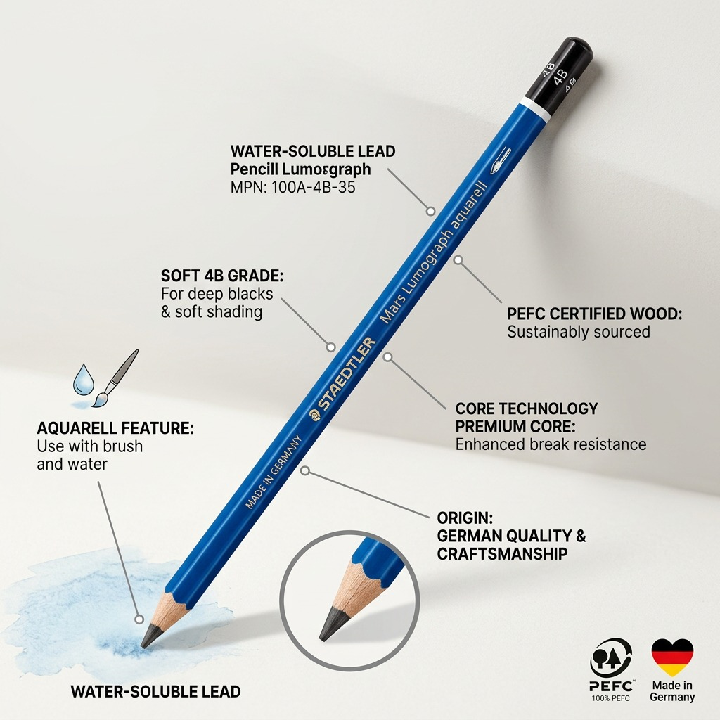 Staedtler Pencil Lumograph 4B Aquarell 100% PEFC