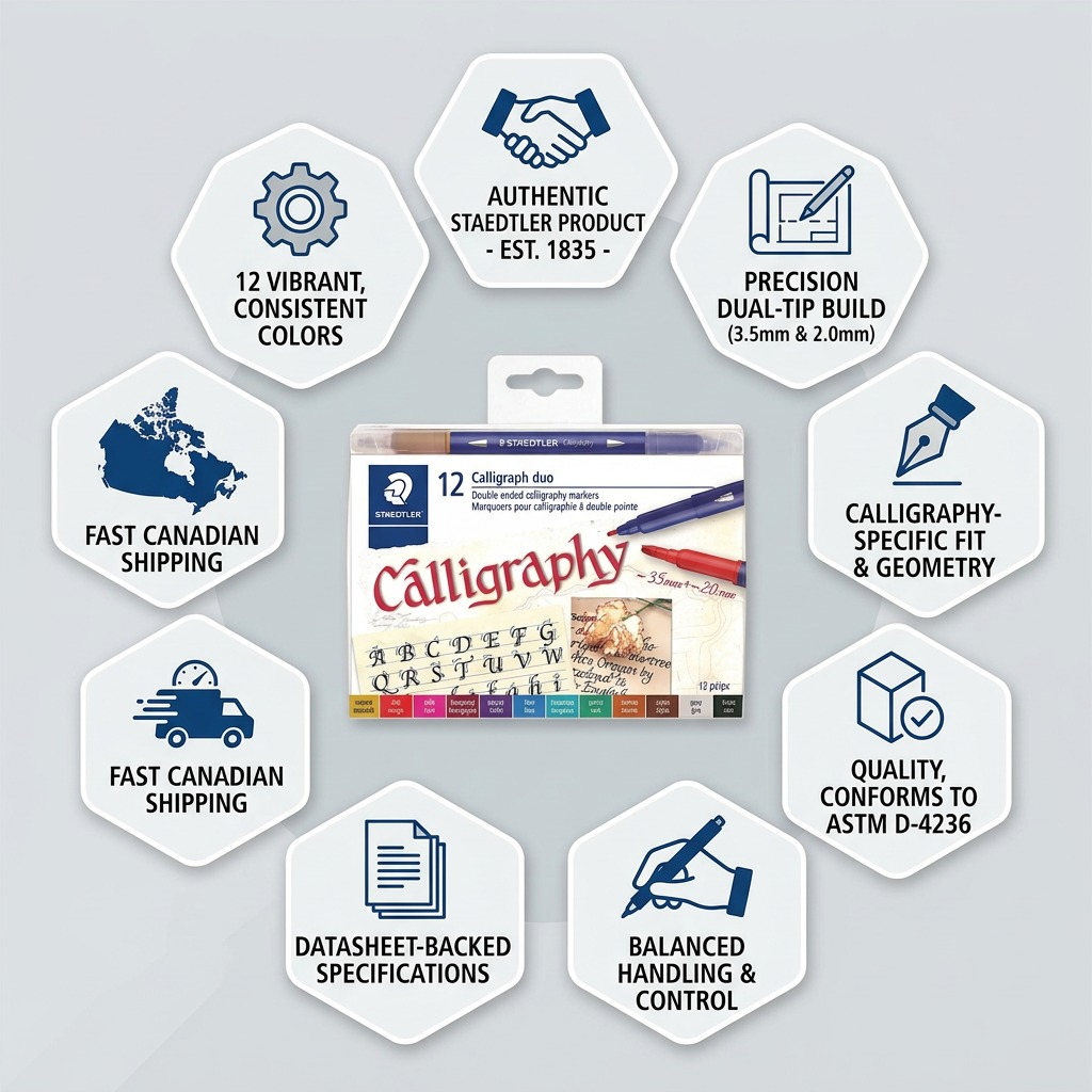 Staedtler Dual Tip Markers Calligraph Duo 12-Pack