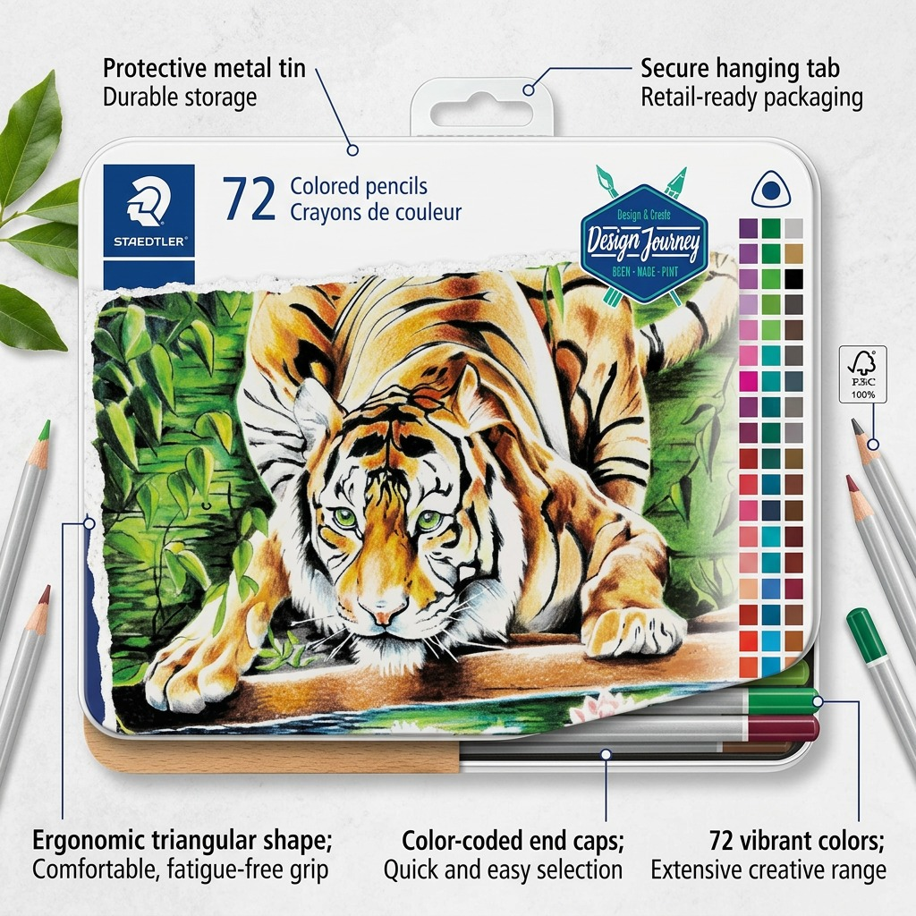 Staedtler Coloured Pencil Triangular 3mm, 72-Pack, FSC 100%