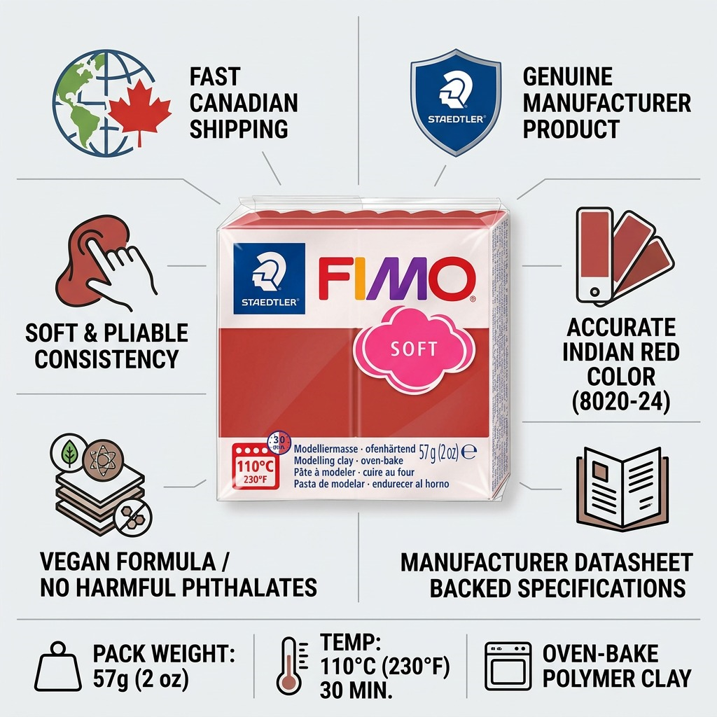 Staedtler Modelling Clay Fimo Soft Indian Red 57g (2 oz)