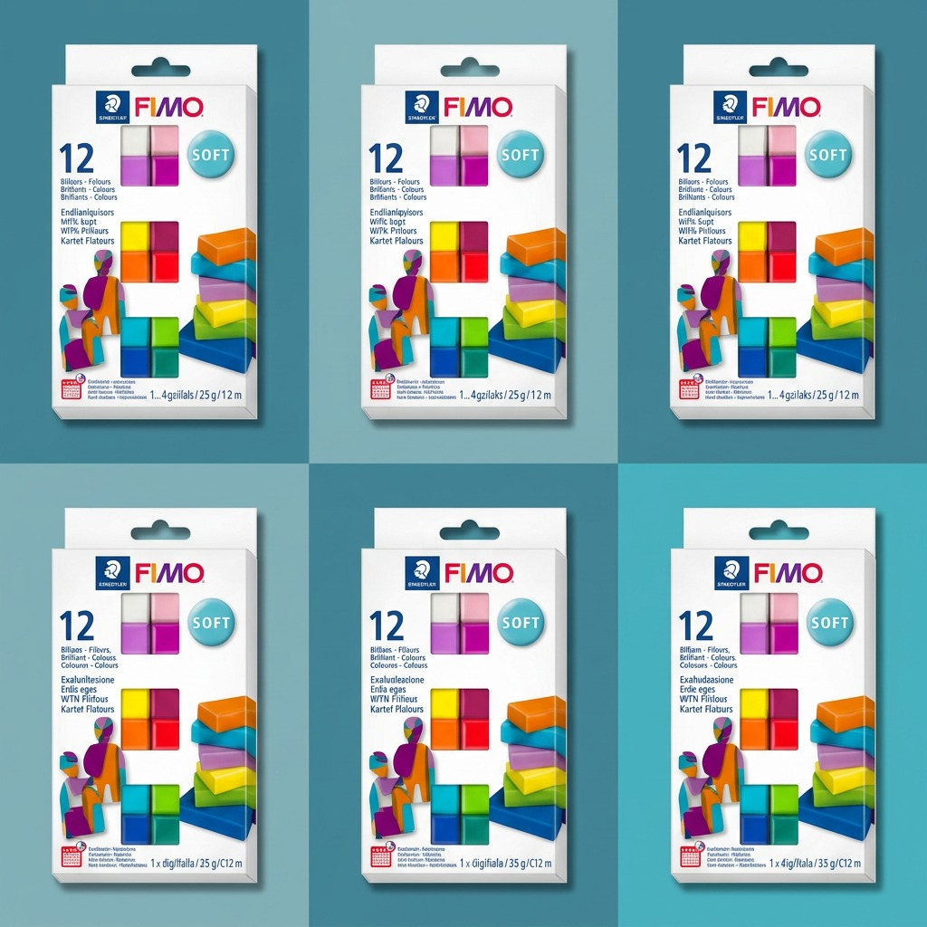 Staedtler Set Modelling Clay Fimo Soft Brilliant Colours 12 Color Pack