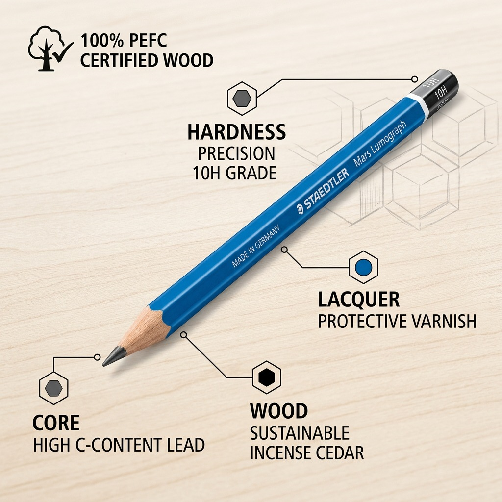 Staedtler Pencil Mars Lumograph 10H 100% PEFC