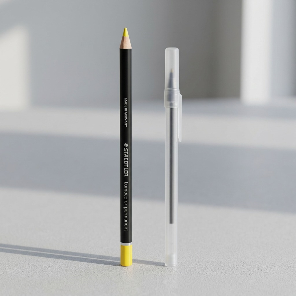Staedtler Lumocolor Permanent Glasochrom Waterproof Dry Marker - Yellow