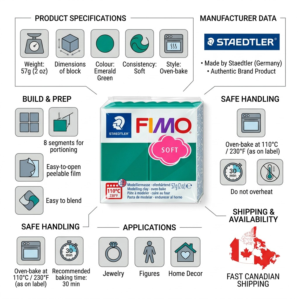 Staedtler Modelling Clay Fimo Soft Emerald 57g (2 oz)