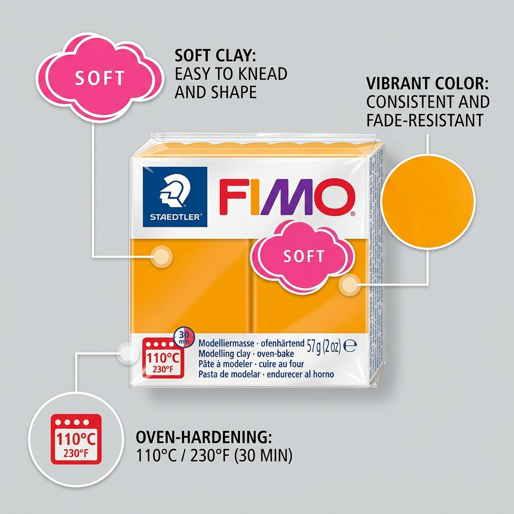 Staedtler Modelling Clay Fimo Soft Mango Caramel 57g (2 oz)