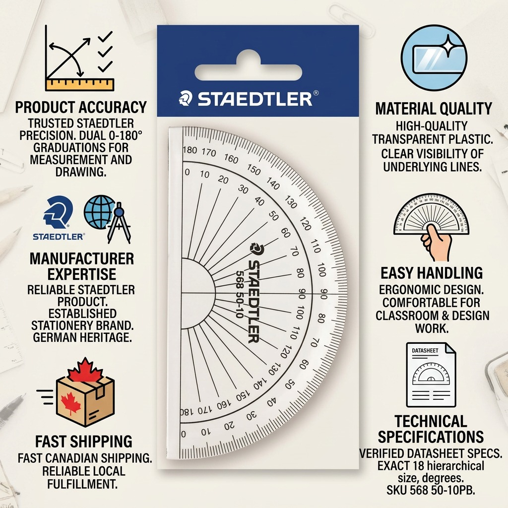 Staedtler Protractor 180 Degree Graduated 10