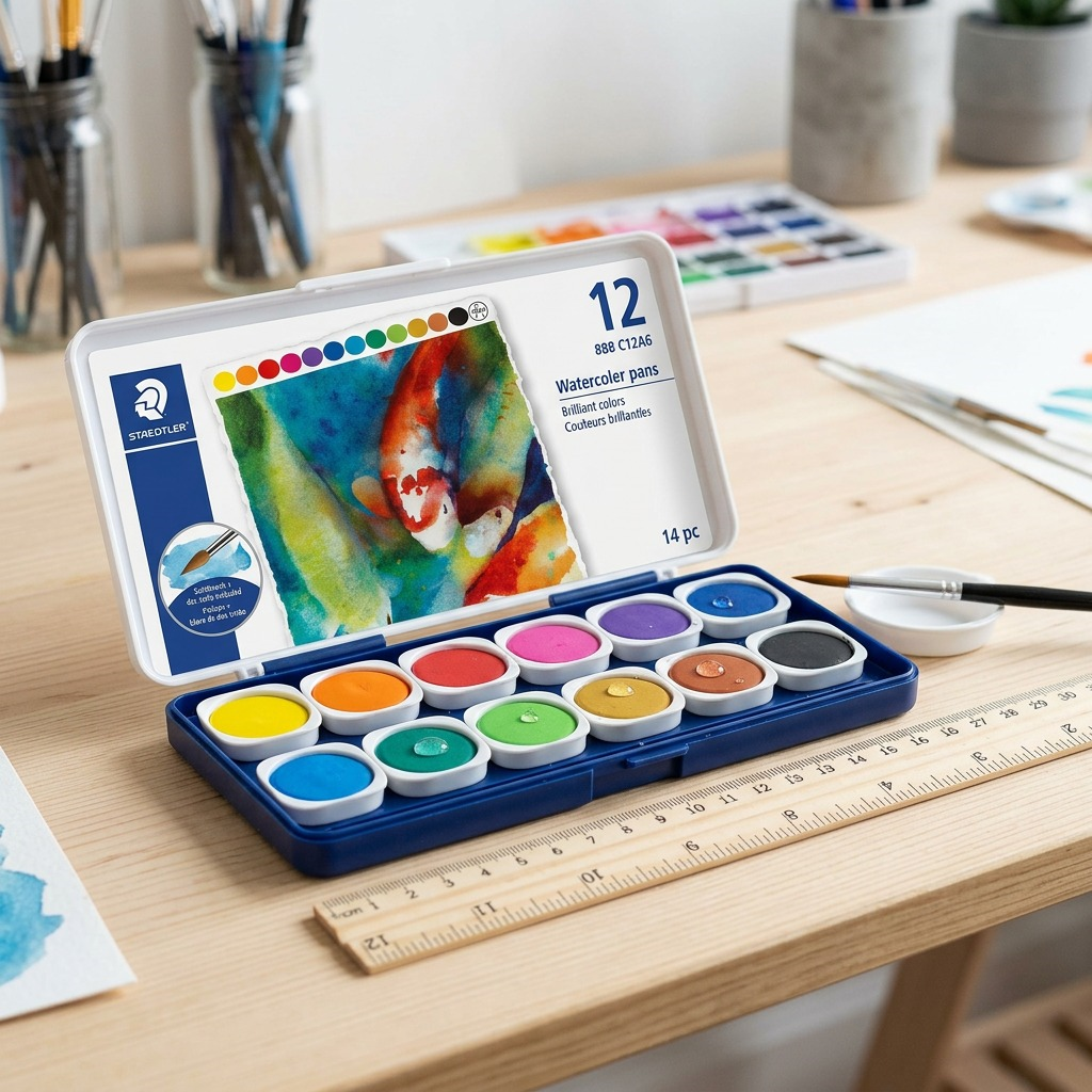 Staedtler Watercolour Paint Assorted + Brus