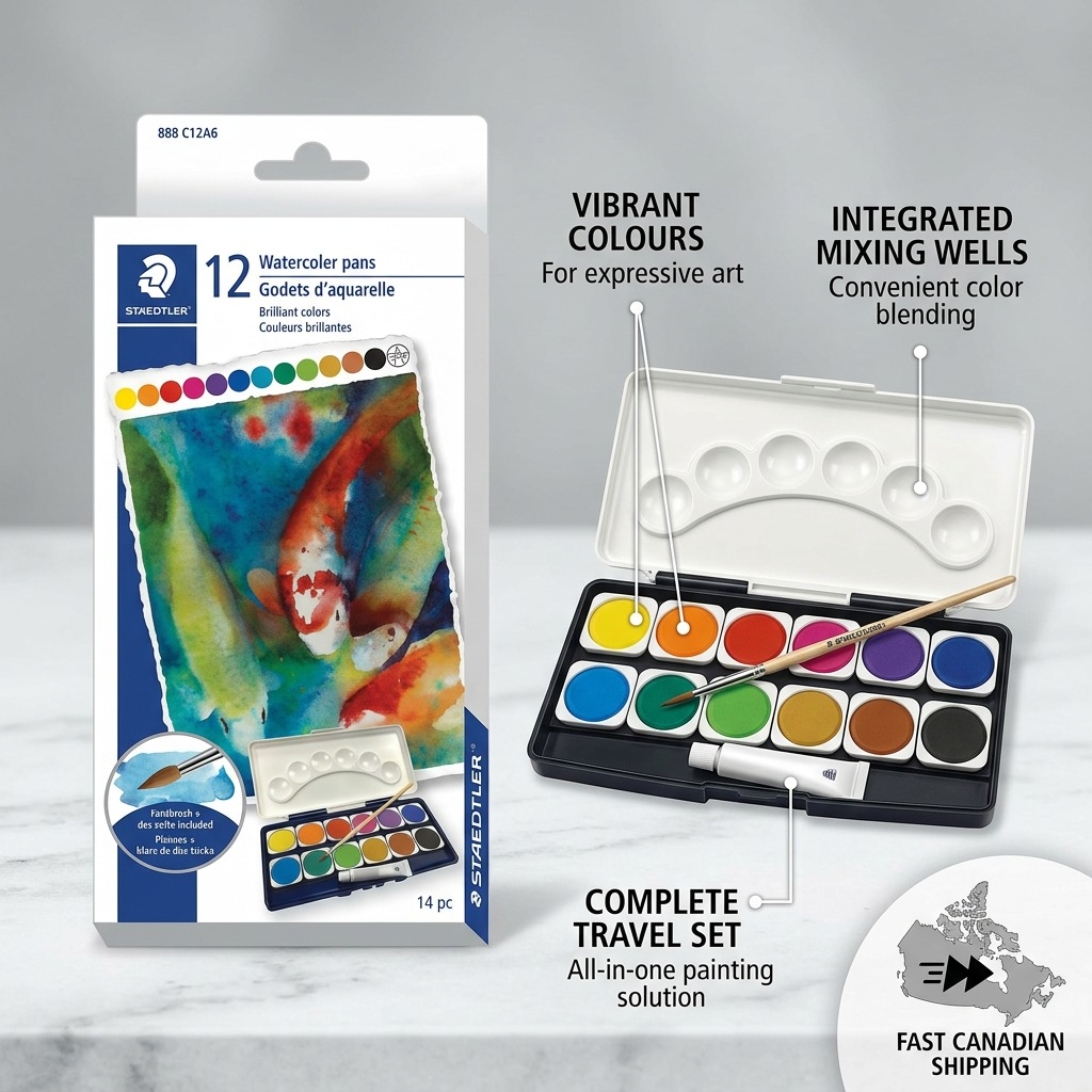 Staedtler Watercolour Paint Assorted + Brus
