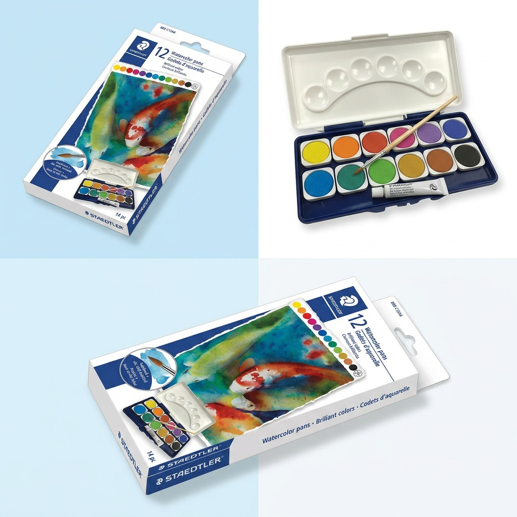 Staedtler Watercolour Paint Assorted + Brus
