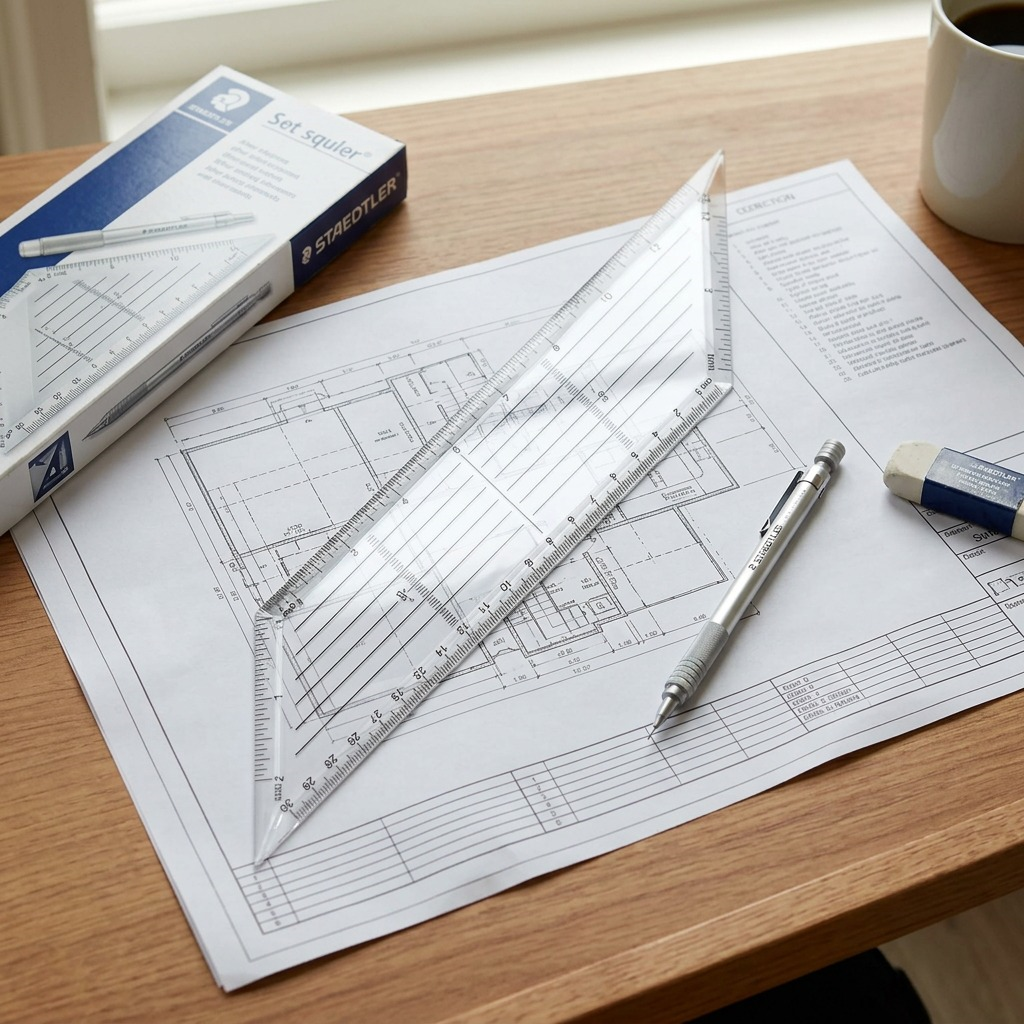 Staedtler Set Square Clr. Acryl 10-inch 45/90 Hp