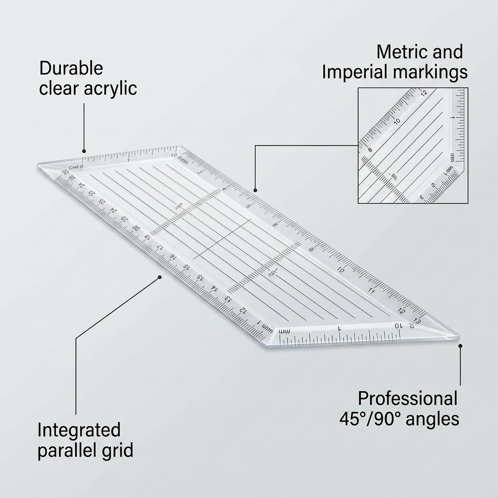 Staedtler Set Square Clr. Acryl 10-inch 45/90 Hp