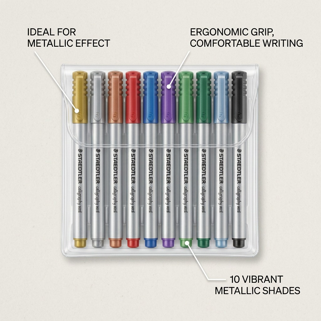 Staedtler Metallic Marker - Calligraphy, 10-Pack