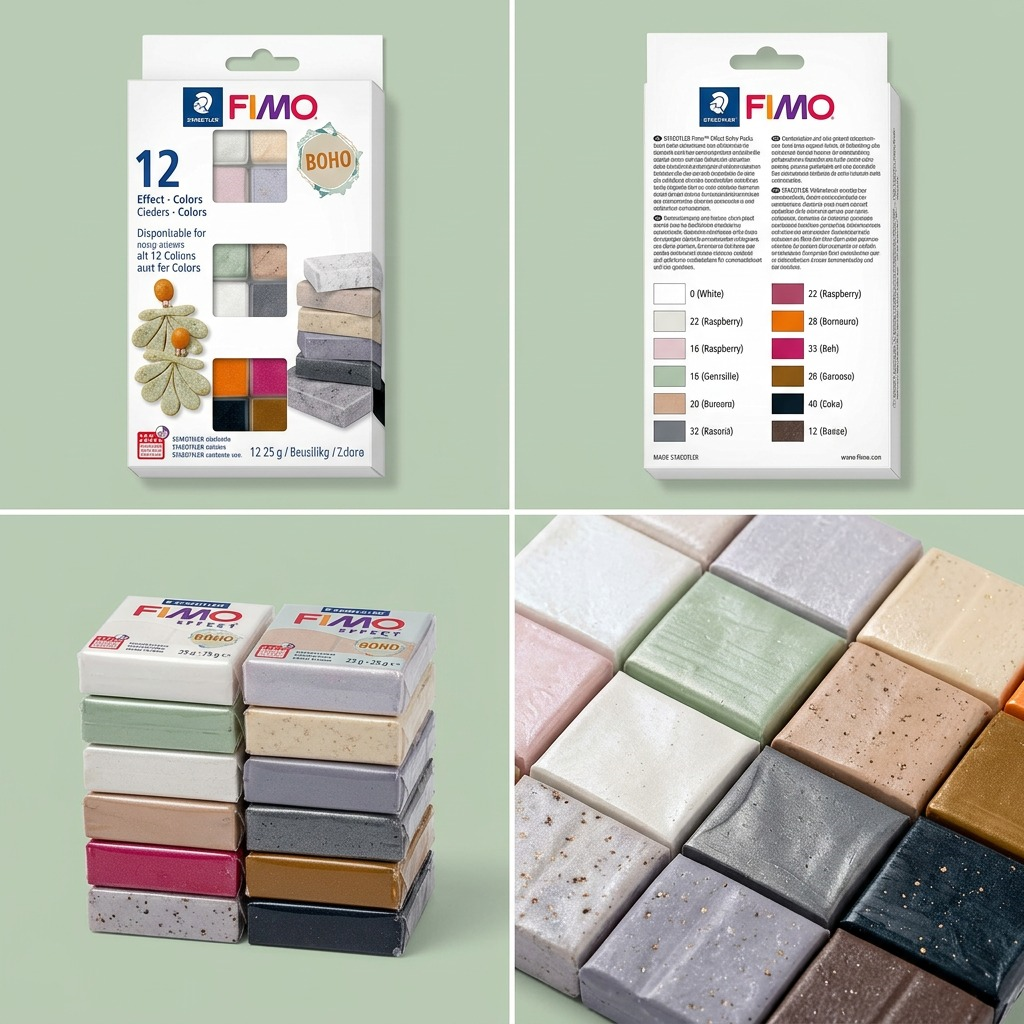 Staedtler Set Modelling Clay Fimo Effect Boho 12 Color Pack