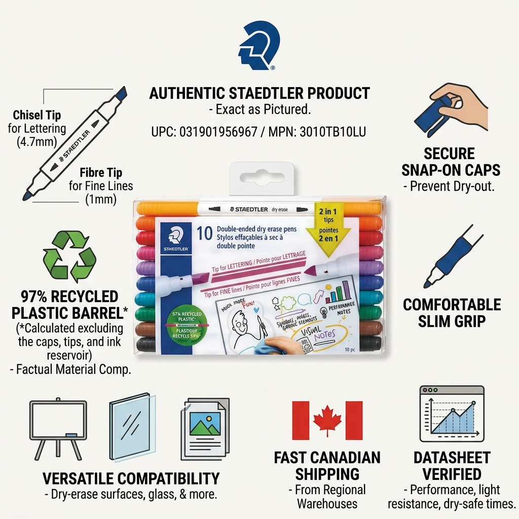 Staedtler Double-ended Dry Erase Pens 10-Pack