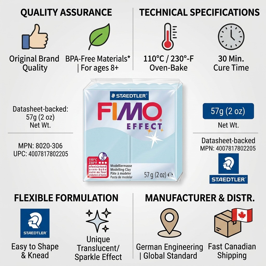 Staedtler Modelling Clay Fimo Effect Blue Ice Quartz 57g (2 oz)