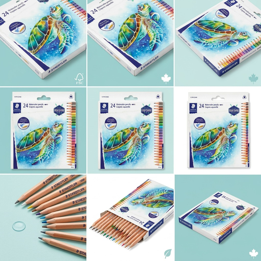 Staedtler Triangular Watercolour Pencils 3mm, 24-Pack FSC 100%