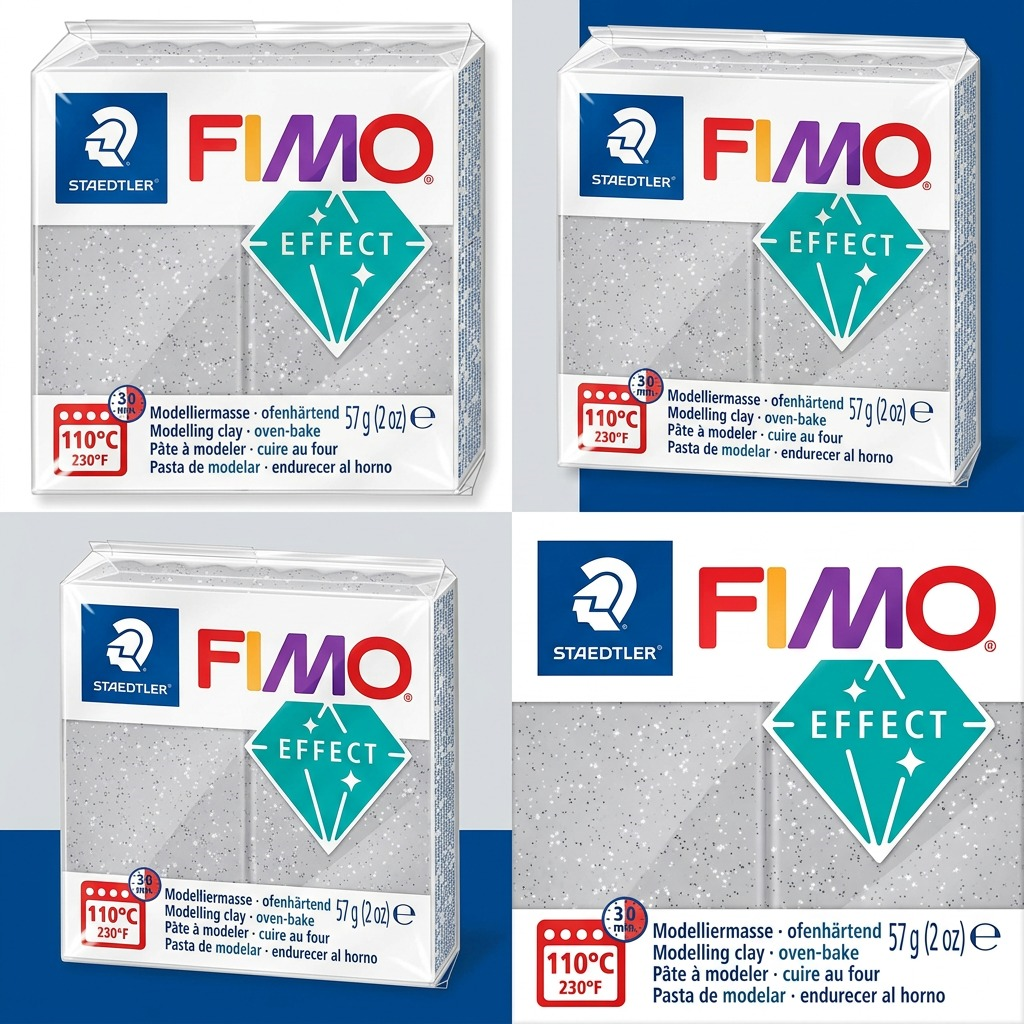 Staedtler Modelling Clay Fimo Effect Glitter Silver 57g (2 oz)