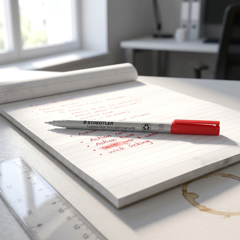 Staedtler Lumocolor Extra Fine Permanent Red Marker