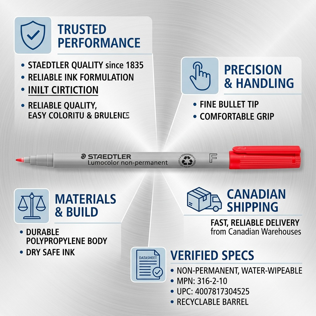 Staedtler Marker Lumocolor Water-Based Fine Red