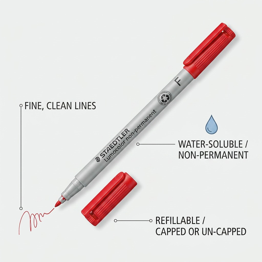 Staedtler Marker Lumocolor Water-Based Fine Red