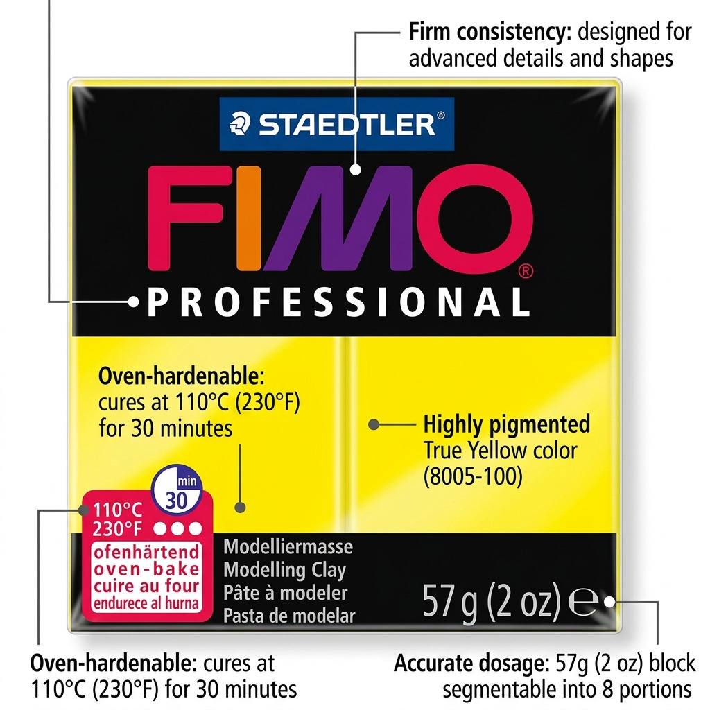 Staedtler Modelling Clay Fimo Professional True Yellow 57g (2 oz)