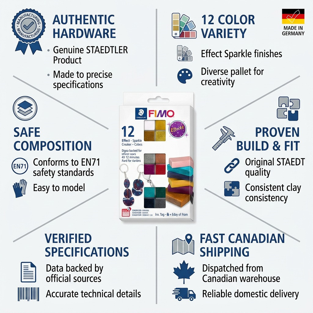 Staedtler Set Modelling Clay Fimo Effect Sparkle 12 Color Pack