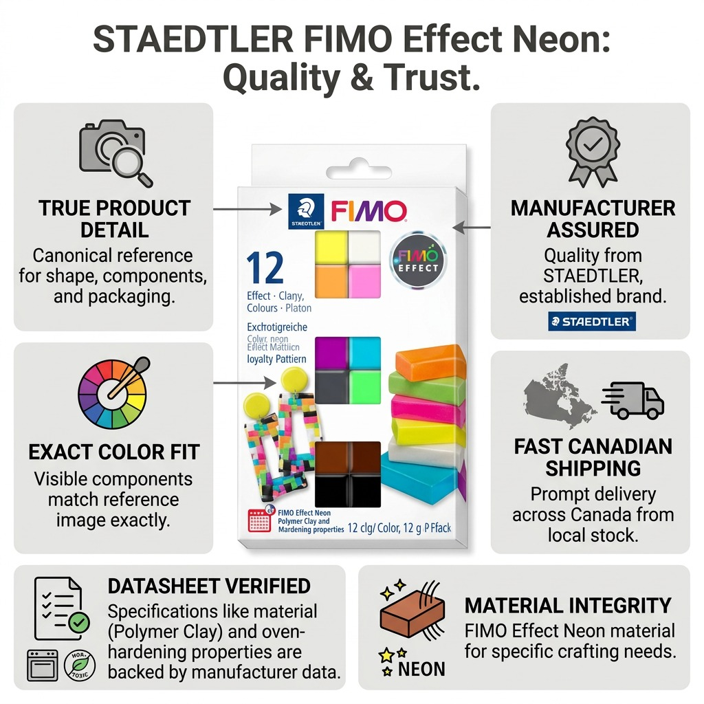 Staedtler Set Modelling Clay Fimo Effect Neon 12 Color Pack