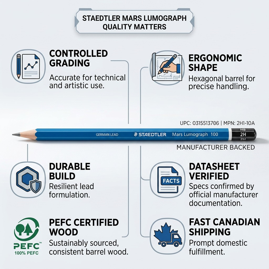 Staedtler Pencil Mars Lumograph 2H 100% PEFC