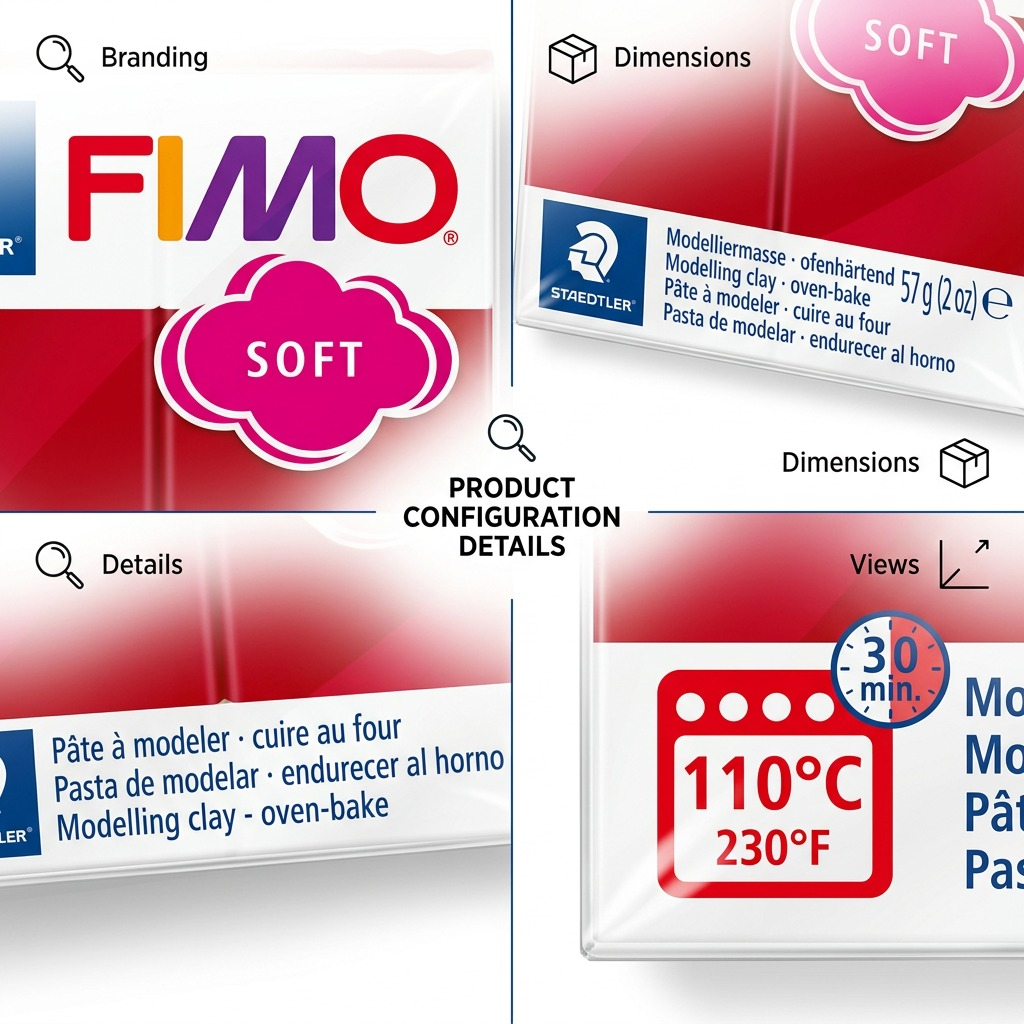 Staedtler Modelling Clay Fimo Soft Cherry Red 57g (2 oz)