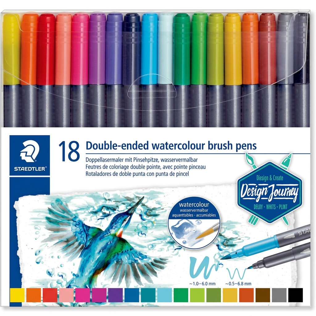 Staedtler Double-ended Watercol. Brush 18-Pack
