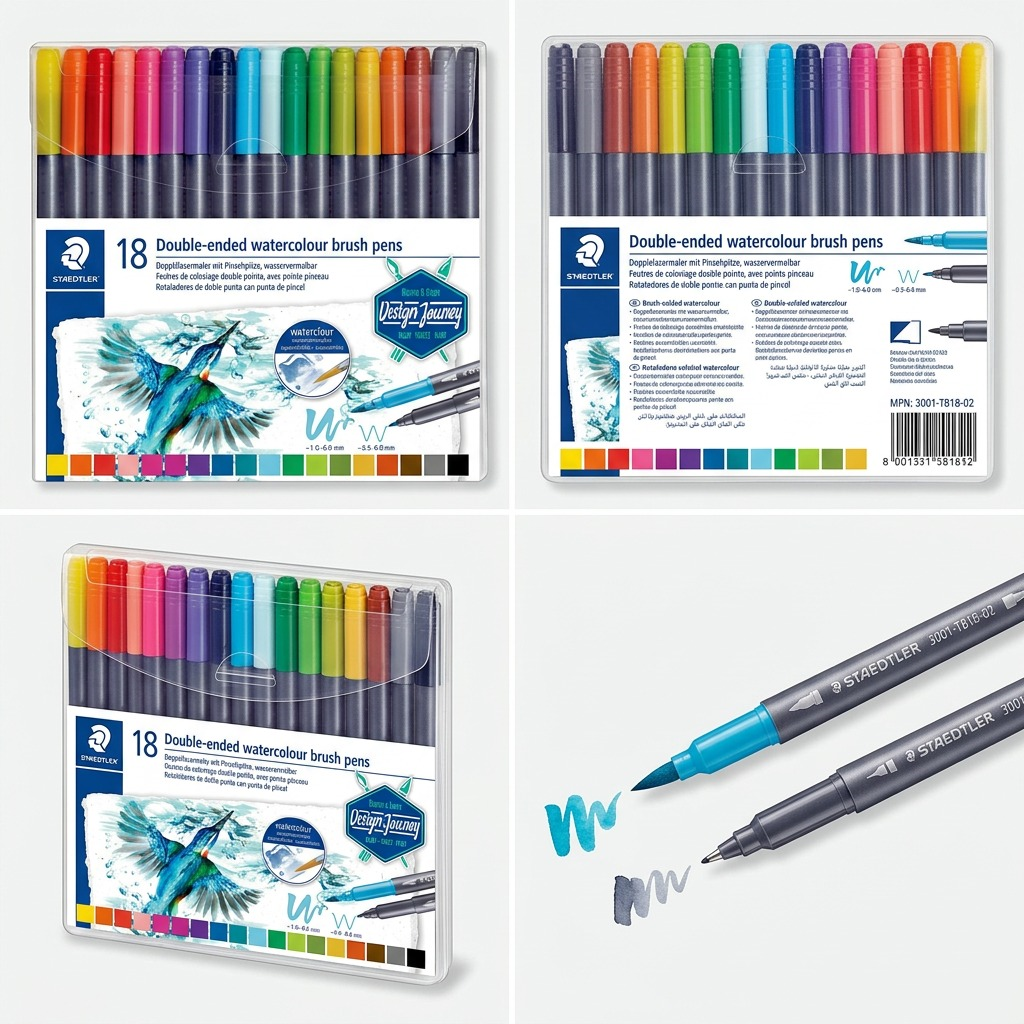 Staedtler Double-ended Watercol. Brush 18-Pack