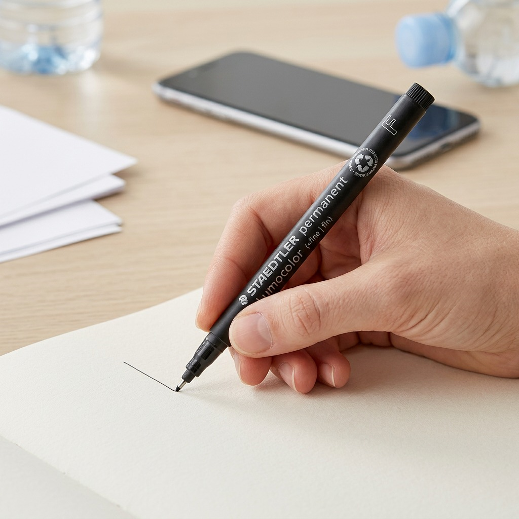 Staedtler Marker Pen Lumoc. F Permanent Black 4-Pack Black