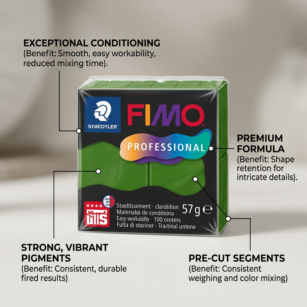 Staedtler Modelling Clay Fimo Professional Leaf Green 57g (2 oz)