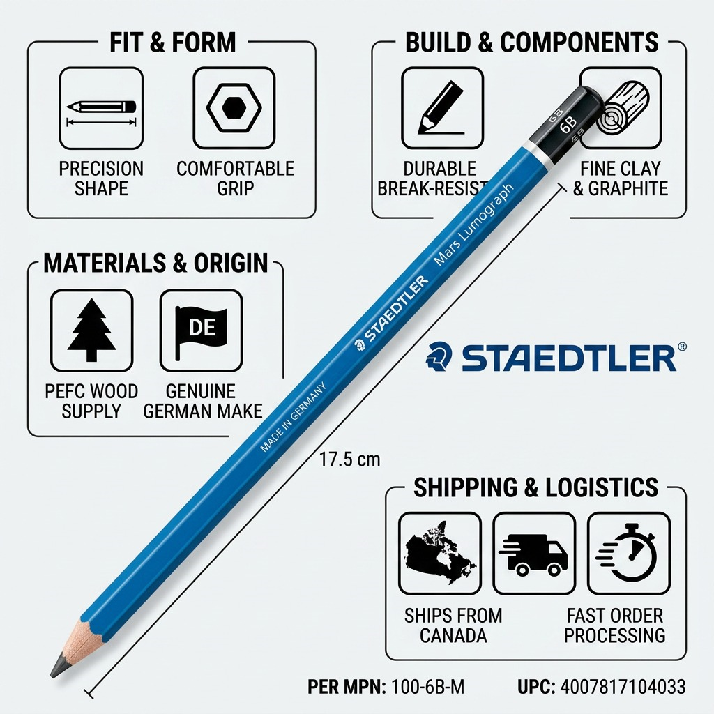 Staedtler Pencil Lumograph 6B - Replaces 100-6B-11