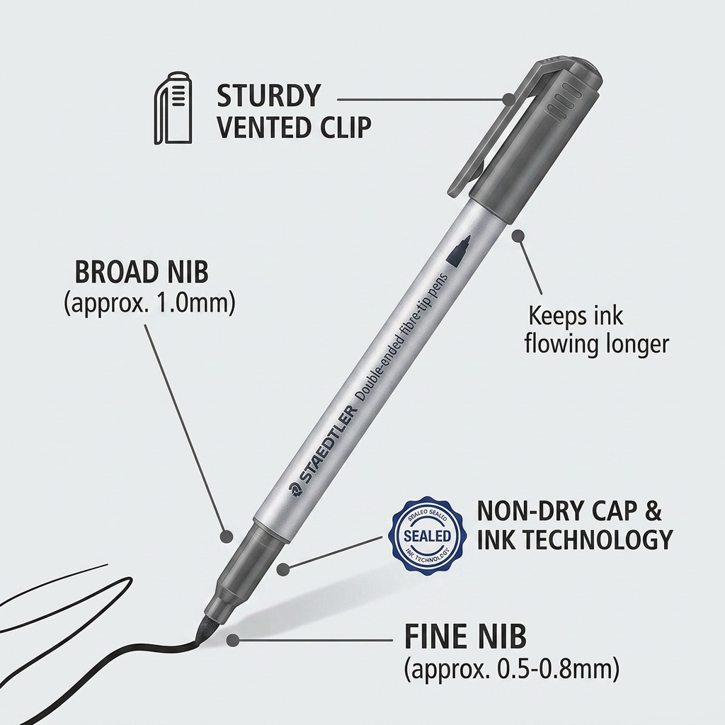 Staedtler Double-ended Fibre-tip Pens 18-Pack (Ve6)