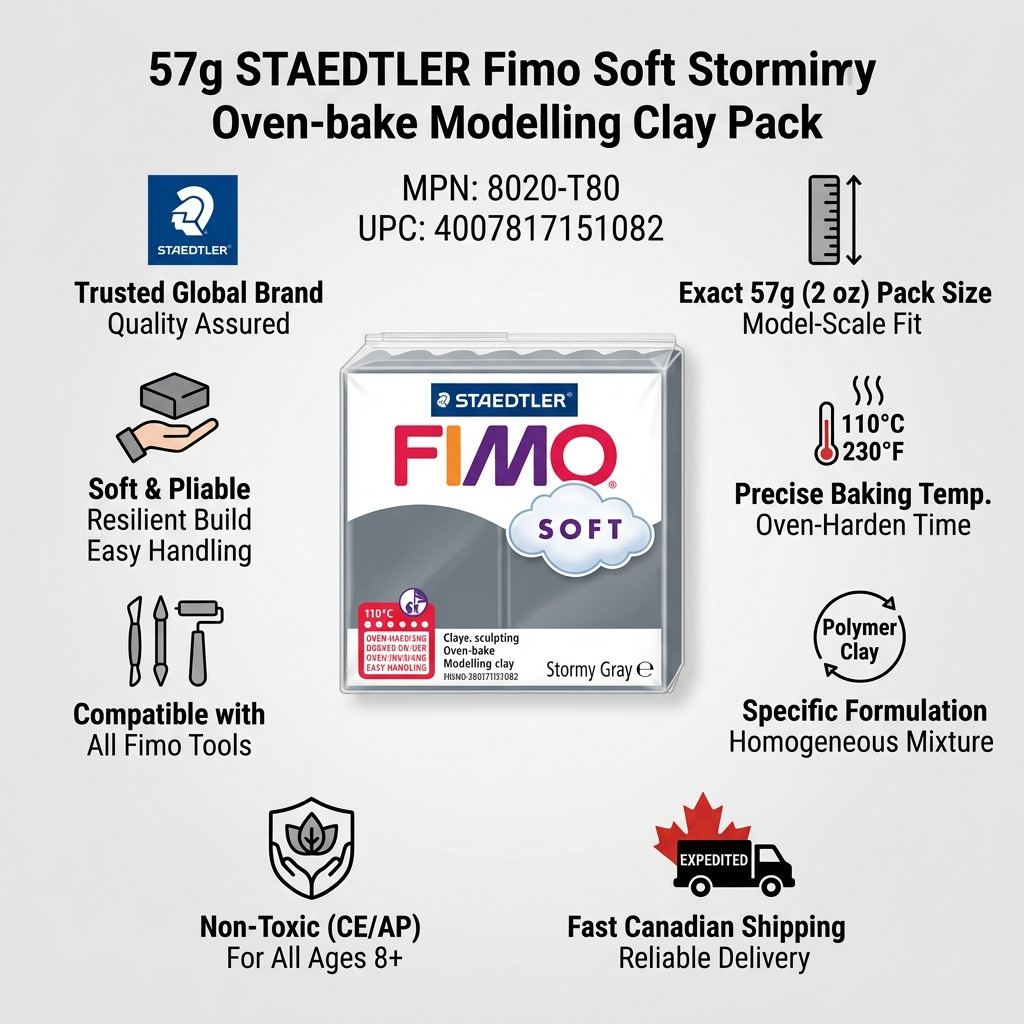 Staedtler Modelling Clay Fimo Soft Stormy Gray 57g (2 oz)